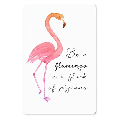 Produktbild von MuchoWow® Mauspad Mousepad Orange - Flamingo - Zitat 40x60 cm - Mousepads - Maus Mat - Pad - Mausunterlage - Schreibtisch Accesoire