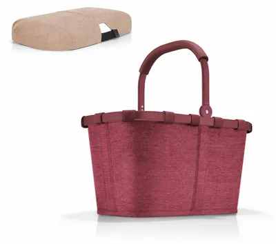Produktbild von reisenthel Einkaufskorb Tasche Korb carrybag frame twist maroon BK3104 + BP6041 cover twist coffee