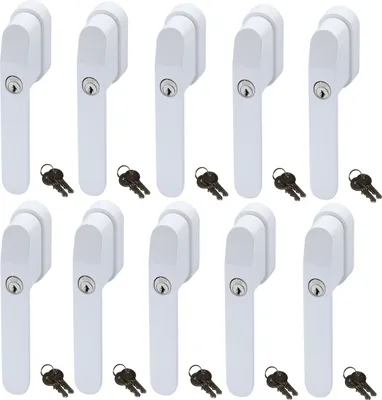Produktbild von ABUS FG400 Abschließbarer Fenstergriff Weiß, gleichschließend im Set 10 Stück