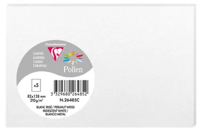 Produktbild von Clairefontaine 5er-Pack Kart 82x128 ws perlm