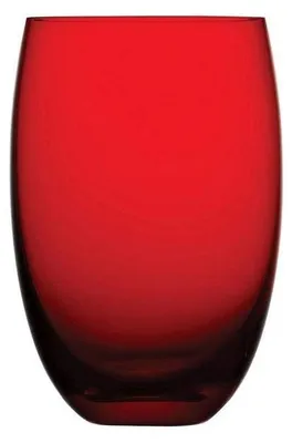 Productafbeelding van Handgemaakte glazen set - 6 stuks, 400 ml, geschikt voor koude dranken, transparant rood
