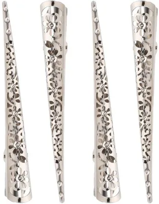 Produktbild von Modische Haarspangen 4er Pack silberne Metallspangen große Krokodilklammer