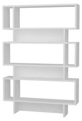Image de Bibliothèque en panneau mélaminé blanc 90 x 130,8 x 19,6 cm, style scandinave