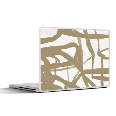 Produktbild von MuchoWow® Laptop Aufkleber Sticker Cover Braun - Weiß - Abstrakt 25x18 cm - Laptop-Deko