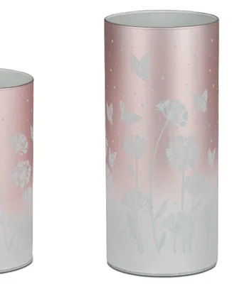 Produktbild von Tischlampe BLUMENWIESE Zylinder H. 20cm pastell rosa mit Timer Formano F25