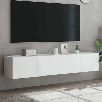 Produktbild von TV-Wandschränke mit LED-Leuchten 2 Stk. Weiß 80x35x31 cm 837282