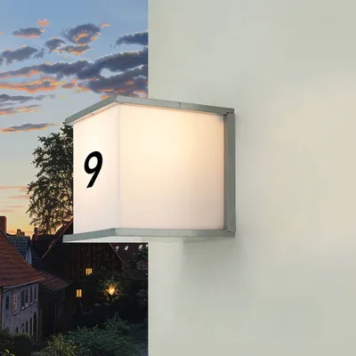 Produktbild von Außenwandlampe Aluminium 16,5 cm breit IP54 Grau Weiß E27 eckig Wandlampe außen