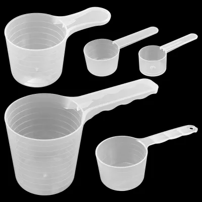 5 Messlöffel-Set, 100/70/50/40/20 ml, transparent, PP-Kunststoff