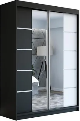 Produktbild von Schwebetürenschrank Kleiderschrank ERA  160 cm Schrank Garderobe Spiegel.Verschiedene Farben (Weiß, Schwarz, Somona). Möbel vom Hersteller!