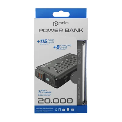 Immagine prodotto di prio Quick Charge (22,5W SCP / 20W PD / QC3.0) Powerbank 20.000mAh nero