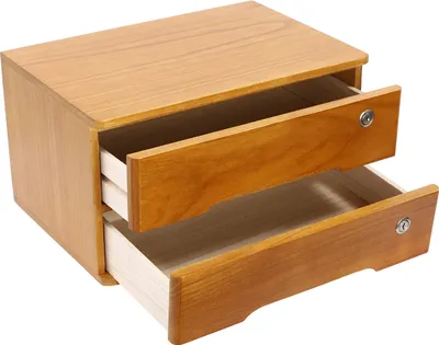 Obrázek produktu pro Stolní úložný box 2 police Stolní organizér Úložný box s uzamykatelnými zásuvkami