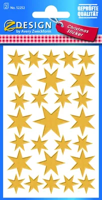 Produktbild von AVERY Zweckform ZDesign Weihnachts-Sticker "Sterne" gold 2 Blatt á 27 Sticker