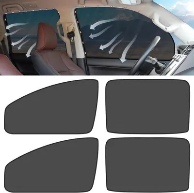 Productafbeelding van Ibenzoa® Magnetische zonneschermen voor zijruiten – UV-bescherming, kinderveilig, gaasweefsel, magnetische bevestiging, geschikt voor de meeste auto's