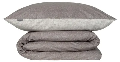 Produktbild von SCHIESSER Bettwäscheset Vinnie | 2-teilig | Zweifarbig | Renforcé | 100 % Baumwolle | YKK-Reißverschluss | 135x200 cm + 80x80 cm | Grau