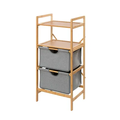 Produktbild von WENKO Beistellregal Bahari braun, grau 44,0 x 34,0 x 96,0 cm