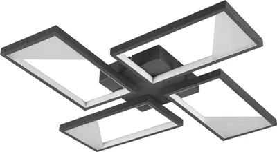 Produktbild von Trio Leuchten - Design Deckenleuchte I Deckenlampe I Lampe I Leuchte Anthrazit inkl. LED 3-stufig dimmbar - Plazas Quatro Dimmer I Dimmbar - Stahl Rechteckig - I (nicht austauschbare) LED