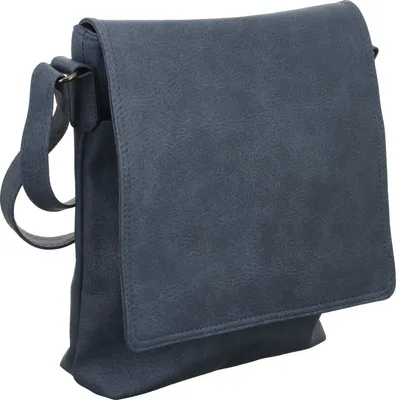 Produktbild von Abendtasche NB3147 aus glattem Kunstleder, Farbe Blau, 24 cm x 30 cm x 4,5 cm
