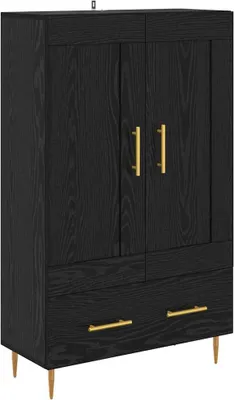 Zdjęcie produktu dla Highboard Czarny Dąb 69,5 x 31 x 115 cm Materiał drewnopochodny