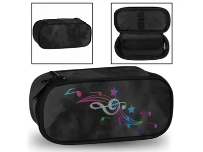 Obrázek produktu pro Černý oválný penál na zip, 22x6x10cm