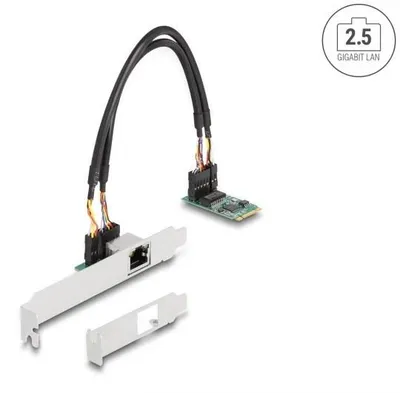 Produktbild von DeLOCK M.2 Key B+M 1 x RJ45 2,5 Gigabit LAN Netzwerkkarte, Eingebaut, Kabelgebunden, M.2, Ethernet, 2500 Mbit/s