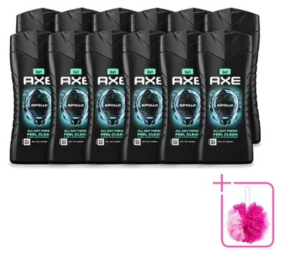 Zdjęcie produktu dla 12 sztuk żelu pod prysznic Axe 3-w-1 Apollo, zapach szałwii i cedru, 250 ml - zestaw ekonomiczny
