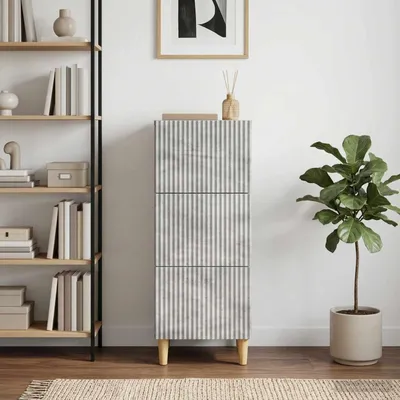 Immagine prodotto di vidaXL Cassettiera grigio cemento 33 x 34,5 x 90 cm in materiale derivato dal legno