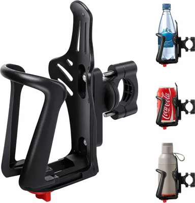 Produktbild von OKWISH Fahrradflaschenhalter, Verstellbarer Fahrradflaschenhalter, Universeller Trinkflaschenhalter für alle Fahrräder, Sicherer Halt, Einfach zu Installieren