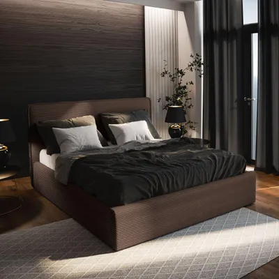 Produktbild von Masseno Polsterbett PARMA 160x200 cm, Polsterbett mit Bettkästen -Braun, LINCOLN 29