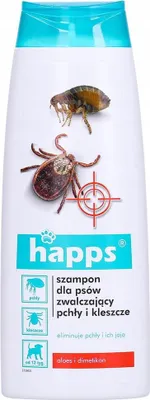 Zdjęcie produktu dla HAPPS szampon dla psów 250 ml – zwalcza pchły i kleszcze, bez chemii