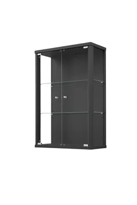 Obrázek produktu pro Glasvitrine >OPTIMA< in Schwarz Struktur - 56x85x25,2cm (BxHxT)