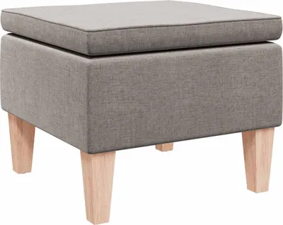 Produktbild von vidaXL Hocker mit Holzbeinen Taupe Stoff