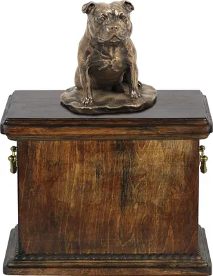 Obrázek produktu pro Stafordšírský bulteriér - Urna na popel psa, urna s soškou, elegantní urna v klasickém stylu značky Art-Dog