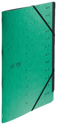 Produktbild von VON Leitz 5er Pack Ordnungsmappe A4 mit 12 Fächern, Karton, Projektmappe, Mit Re
