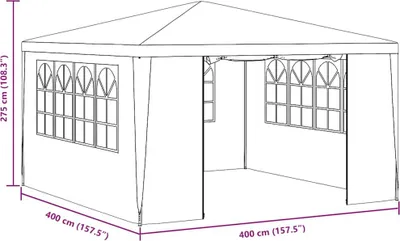 Produktbild von vidaXL Profi-Partyzelt mit Seitenwänden 4×4 m Blau 90 g/m²