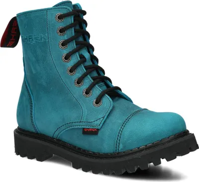 Produktbild von NAGABA Stiefel Damen Herren Springerstiefel 8-Loch - Leder - Türkis - 39