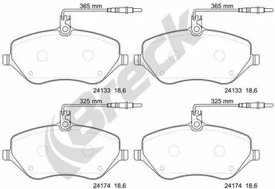 Produktbild von BRECK Bremsbeläge Satz Vorne Bremsklötze für CITROËN C5 III Kombi (RW) 24133 00 701 10