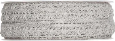 Produktbild von Schleifenband (1m = 0,90EUR) Dekoband, Häkelspitze grau10mm 10m Rolle Halbach