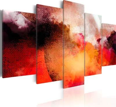 Produktbild von Leinwandbilder Abstrakt 200x100 cm Vlies Leinwandbild 5 tlg Kunstdruck modern Wandbilder XXL Wanddekoration Design Wand Bild - Planeten Wolken bunt 020101-139