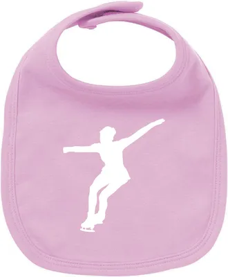 Produktbild von Huuraa Unisex Babylatz Eiskunstlauf Silhouette Geschenk Babypink  Baumwolle Eiskunstlauf Mitbringsel