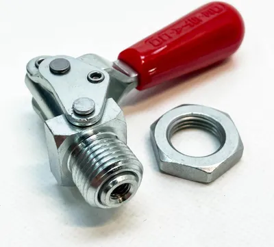 Produktbild von DESTACO Schubstangenspanner 602-MM, horizontal, vertikale Griffstellung, hohe Stabilität, ideal für präzise Spannanwendungen.