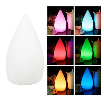 Produktbild von Nachtlicht Nachttischlampe Tropfenform,16 RGB, mit Fernbedienung,1500mAh,12*23 cm