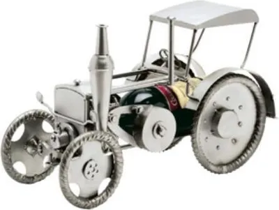 Produktbild von Weinhalter Traktor aus Metall – handgefertigte Deko