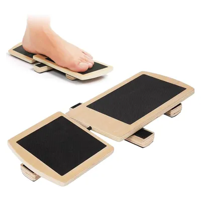 Produktbild von Einbeiniges Balance Board, Rutschfestes Wackelbrett aus Holz für Knöchelstärkung, Stabilitätsübungen, Physiotherapie, Haltungskorrektur, 29x11x1,5 cm