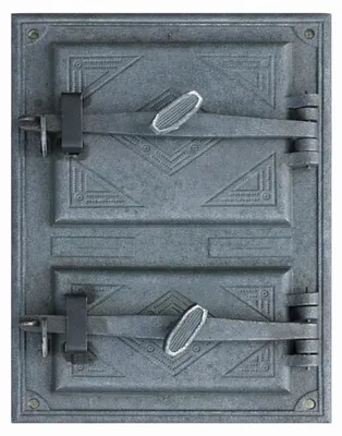 Image de Porte de foyer et de poêle en fonte, 42,5 x 30 cm