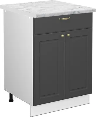 Obrázek produktu pro Spodní skříňka kuchyňské linky Vicco Fame-Line Antracitově zlatý 60 cm se zásuvkou, PD Mramor, Model 46070