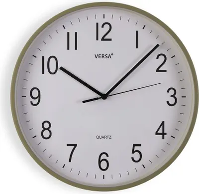 Image de Horloge murale Versa vert plastique 30 x 30 x 4 cm