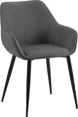Produktbild von Dunkelgrauer Esszimmerstuhl - Sessel - Bequeme Stoffpolsterung, ergonomisches Design