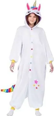 Produktbild von Mom Einhorn Kigurumi Kostüm Mit Kapuze Und Schwanz Herren Weiß S-M Weiß S-M