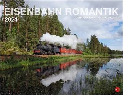 Produktbild von Eisenbahn Romantik Posterkalender 2024. Besonderer Wandkalender mit 12 traumhaften Fotos von seltenen Zügen und romantischen Landschaften. Foto-Kalender 2024. 44 x 34 cm.