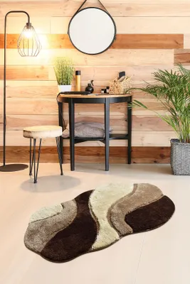 Immagine prodotto di Mijolnir, Curves - Brown (70 x 120), Tappeto da bagno, Multicolore, Acrilico, 70 x 120 cm